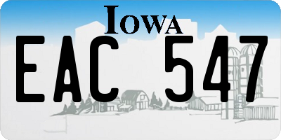 IA license plate EAC547