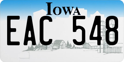 IA license plate EAC548