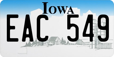 IA license plate EAC549