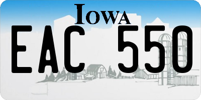 IA license plate EAC550