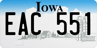 IA license plate EAC551