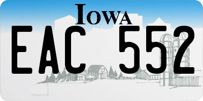 IA license plate EAC552