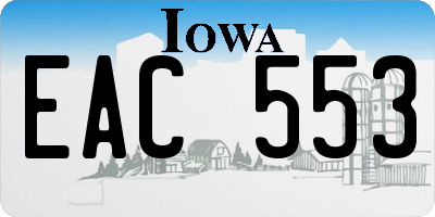 IA license plate EAC553