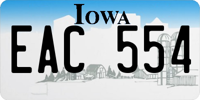 IA license plate EAC554