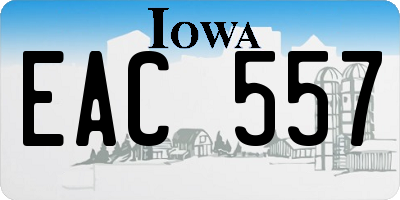 IA license plate EAC557