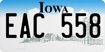 IA license plate EAC558