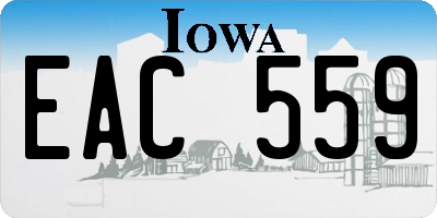 IA license plate EAC559