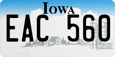 IA license plate EAC560