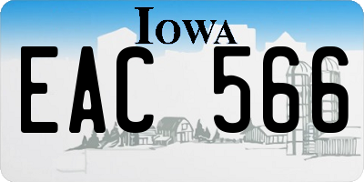 IA license plate EAC566