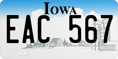 IA license plate EAC567