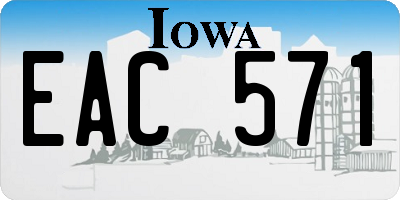 IA license plate EAC571