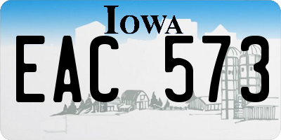 IA license plate EAC573