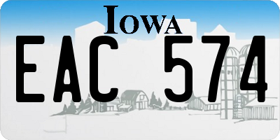 IA license plate EAC574