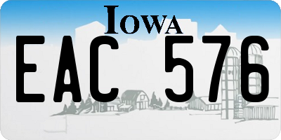 IA license plate EAC576