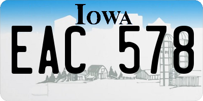 IA license plate EAC578