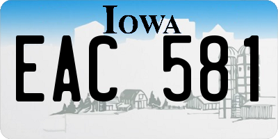 IA license plate EAC581