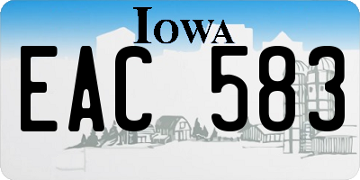 IA license plate EAC583