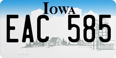 IA license plate EAC585