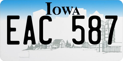 IA license plate EAC587