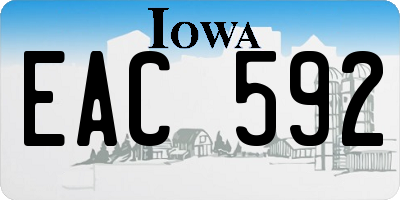 IA license plate EAC592