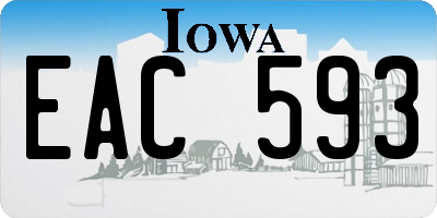 IA license plate EAC593