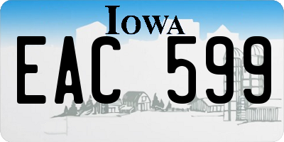 IA license plate EAC599