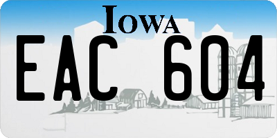 IA license plate EAC604