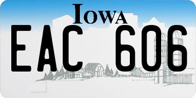 IA license plate EAC606