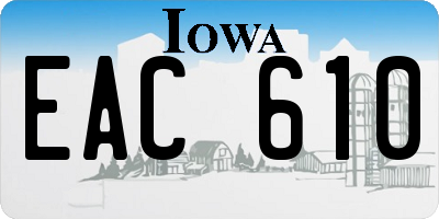 IA license plate EAC610