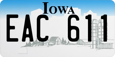 IA license plate EAC611