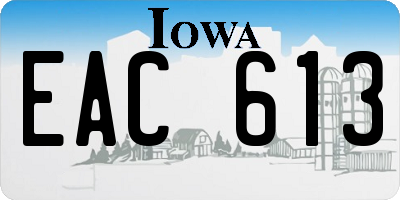 IA license plate EAC613