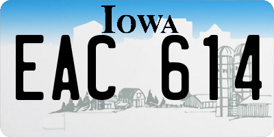 IA license plate EAC614