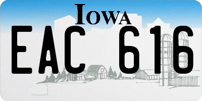 IA license plate EAC616