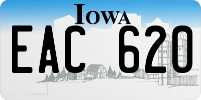 IA license plate EAC620