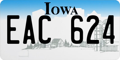 IA license plate EAC624