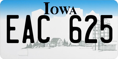 IA license plate EAC625