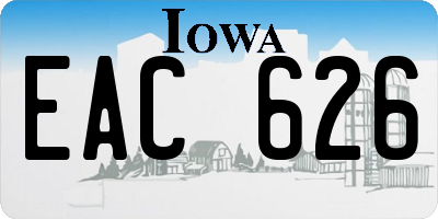 IA license plate EAC626