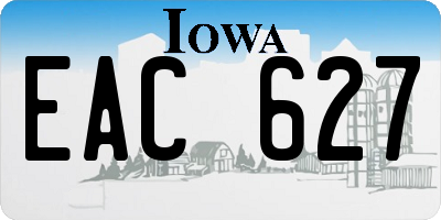 IA license plate EAC627