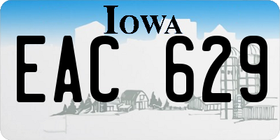 IA license plate EAC629