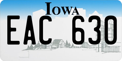 IA license plate EAC630