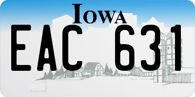 IA license plate EAC631