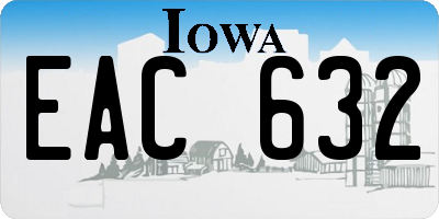 IA license plate EAC632