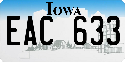 IA license plate EAC633