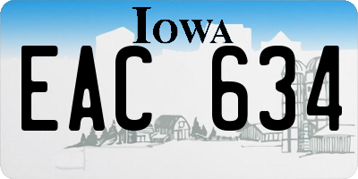 IA license plate EAC634