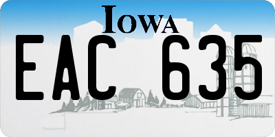 IA license plate EAC635