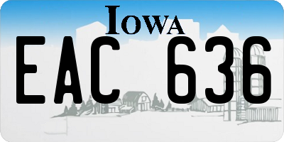 IA license plate EAC636