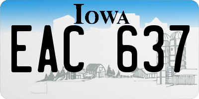 IA license plate EAC637