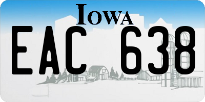 IA license plate EAC638