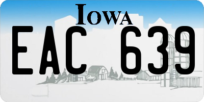 IA license plate EAC639