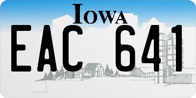 IA license plate EAC641